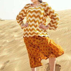 Woven “Gjusta” skirt in organic cotton | Mustard | New
